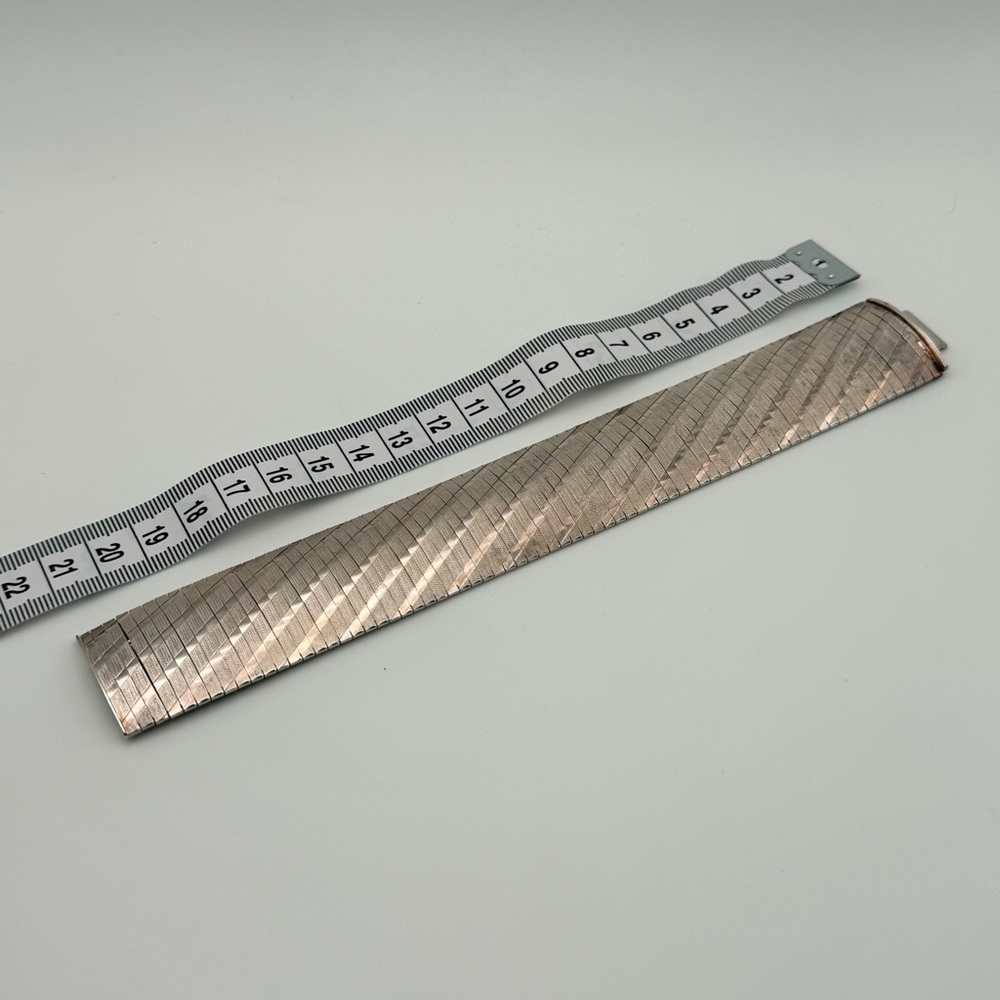 ITALIAN STERLING SILVER WIDE STATEMENT BRACELET - Picture 9 of 11